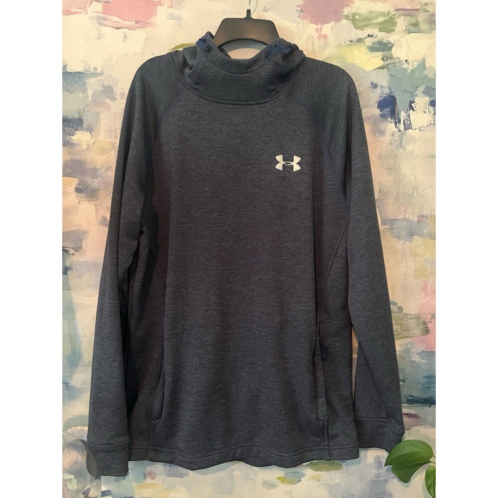 Under Armour Cold Gear Lightweight Zip Cord Hoodie. Men’s Lrg. Brushed Navy